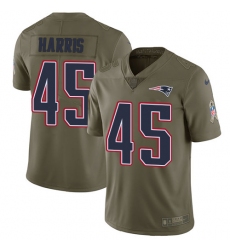 Youth Nike New England Patriots #45 David Harris Limited Olive 2017 Salute to Service NFL Jersey