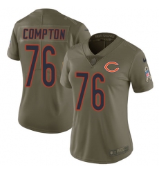 Women's Nike Chicago Bears #76 Tom Compton Limited Olive 2017 Salute to Service NFL Jersey