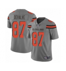 Women's Cleveland Browns #87 Seth DeValve Limited Gray Inverted Legend Football Jersey