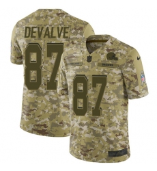Youth Nike Cleveland Browns #87 Seth DeValve Limited Camo 2018 Salute to Service NFL Jersey