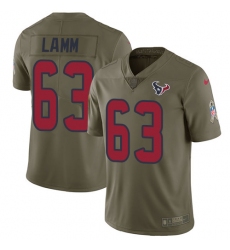Men's Nike Houston Texans #63 Kendall Lamm Limited Olive 2017 Salute to Service NFL Jersey