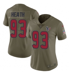 Women's Nike Houston Texans #93 Joel Heath Limited Olive 2017 Salute to Service NFL Jersey