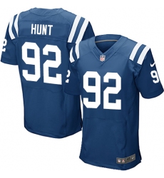Men's Nike Indianapolis Colts #92 Margus Hunt Elite Royal Blue Team Color NFL Jersey