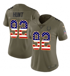 Women's Nike Indianapolis Colts #92 Margus Hunt Limited Olive/USA Flag 2017 Salute to Service NFL Jersey