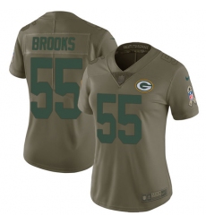 Women's Nike Green Bay Packers #55 Ahmad Brooks Limited Olive 2017 Salute to Service NFL Jersey