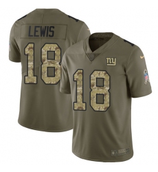 Youth Nike New York Giants #18 Roger Lewis Limited Olive/Camo 2017 Salute to Service NFL Jersey