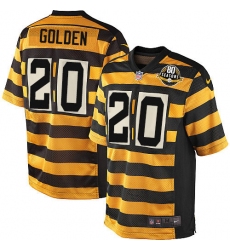 Men's Nike Pittsburgh Steelers #20 Robert Golden Limited Yellow/Black Alternate 80TH Anniversary Throwback NFL Jersey