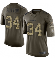 Men's Nike Pittsburgh Steelers #34 Cameron Sutton Elite Green Salute to Service NFL Jersey