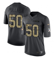 Men's Nike Los Angeles Chargers #50 Hayes Pullard Limited Black 2016 Salute to Service NFL Jersey