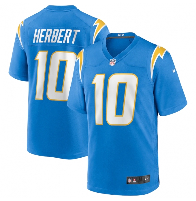 Men's Los Angeles Chargers #10 Justin Herbert Nike Powder Blue 2020 NFL Draft First Round Pick Game Jersey.webp