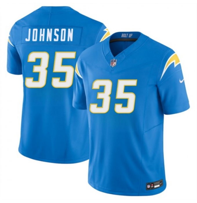 Men's Los Angeles Chargers #35 Amar Johnson Blue 2026 F.U.S.E. Vapor Limited Football Stitched Jersey