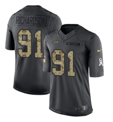 Youth Nike Seattle Seahawks #91 Sheldon Richardson Limited Black 2016 Salute to Service NFL Jersey