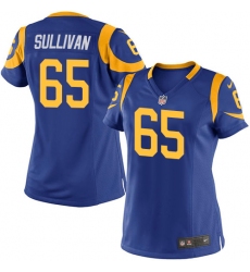 Women's Nike Los Angeles Rams #65 John Sullivan Game Royal Blue Alternate NFL Jersey
