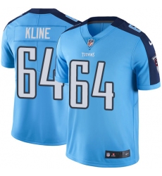 Men's Nike Tennessee Titans #64 Josh Kline Limited Light Blue Rush Vapor Untouchable NFL Jersey