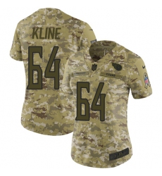 Women's Nike Tennessee Titans #64 Josh Kline Limited Camo 2018 Salute to Service NFL Jersey
