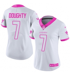 Women's Nike Miami Dolphins #7 Brandon Doughty Limited White/Pink Rush Fashion NFL Jersey