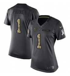 Women's Nike Miami Dolphins #1 Cody Parkey Limited Black 2016 Salute to Service NFL Jersey