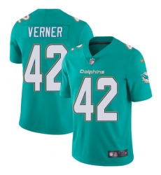 Youth Nike Miami Dolphins #42 Alterraun Verner Aqua Green Team Color Vapor Untouchable Limited Player NFL Jersey