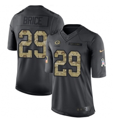 Youth Nike Green Bay Packers #29 Kentrell Brice Limited Black 2016 Salute to Service NFL Jersey