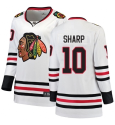 Women's Chicago Blackhawks #10 Patrick Sharp Authentic White Away Fanatics Branded Breakaway NHL Jersey
