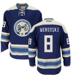 Women's Reebok Columbus Blue Jackets #8 Zach Werenski Authentic Navy Blue Third NHL Jersey