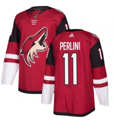 Men's Adidas Arizona Coyotes #11 Brendan Perlini Premier Burgundy Red Home NHL Jersey