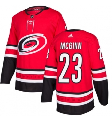 Men's Adidas Carolina Hurricanes #23 Brock McGinn Authentic Red Home NHL Jersey