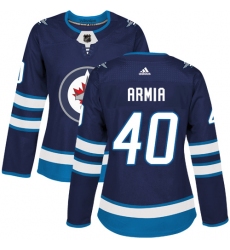 Women's Adidas Winnipeg Jets #40 Joel Armia Premier Navy Blue Home NHL Jersey