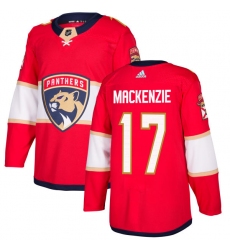 Men's Adidas Florida Panthers #17 Derek MacKenzie Authentic Red Home NHL Jersey