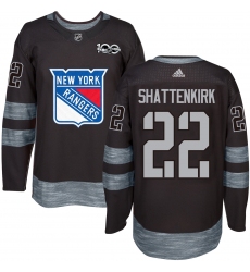 Men's Adidas New York Rangers #22 Kevin Shattenkirk Premier Black 1917-2017 100th Anniversary NHL Jersey