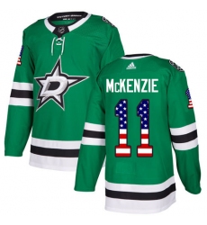 Youth Adidas Dallas Stars #11 Curtis McKenzie Authentic Green USA Flag Fashion NHL Jersey