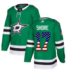 Youth Adidas Dallas Stars #17 Devin Shore Authentic Green USA Flag Fashion NHL Jersey