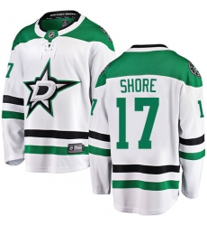 Youth Dallas Stars #17 Devin Shore Authentic White Away Fanatics Branded Breakaway NHL Jersey