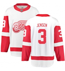 Men's Detroit Red Wings #3 Nick Jensen Fanatics Branded White Away Breakaway NHL Jersey