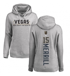 NHL Women's Adidas Vegas Golden Knights #15 Jon Merrill Gray Backer Pullover Hoodie
