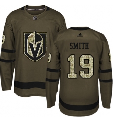 Men's Adidas Vegas Golden Knights #19 Reilly Smith Authentic Green Salute to Service NHL Jersey