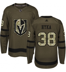 Men's Adidas Vegas Golden Knights #38 Tomas Hyka Authentic Green Salute to Service NHL Jersey