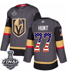 Youth Adidas Vegas Golden Knights #77 Brad Hunt Authentic Gray USA Flag Fashion 2018 Stanley Cup Final NHL Jersey