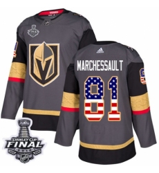 Men's Adidas Vegas Golden Knights #81 Jonathan Marchessault Authentic Gray USA Flag Fashion 2018 Stanley Cup Final NHL Jersey