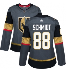Women's Adidas Vegas Golden Knights #88 Nate Schmidt Authentic Gray Home NHL Jersey
