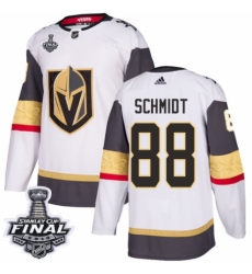Youth Adidas Vegas Golden Knights #88 Nate Schmidt Authentic White Away 2018 Stanley Cup Final NHL Jersey