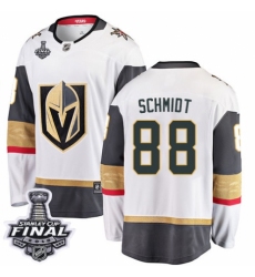 Youth Vegas Golden Knights #88 Nate Schmidt Authentic White Away Fanatics Branded Breakaway 2018 Stanley Cup Final NHL Jersey