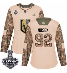 Women's Adidas Vegas Golden Knights #92 Tomas Nosek Authentic Camo Veterans Day Practice 2018 Stanley Cup Final NHL Jersey