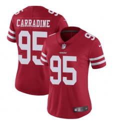 Women's Nike San Francisco 49ers #95 Tank Carradine Red Team Color Vapor Untouchable Limited Player NFL Jersey
