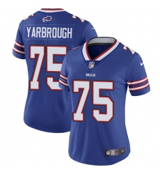 Women's Nike Buffalo Bills #75 Eddie Yarbrough Royal Blue Team Color Vapor Untouchable Elite Player NFL Jersey