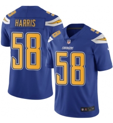 Youth Nike Los Angeles Chargers #58 Nigel Harris Limited Electric Blue Rush Vapor Untouchable NFL Jersey