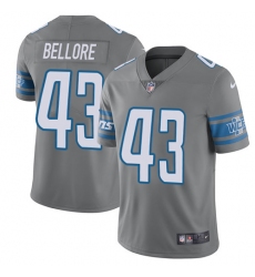 Men's Nike Detroit Lions #43 Nick Bellore Limited Steel Rush Vapor Untouchable NFL Jersey