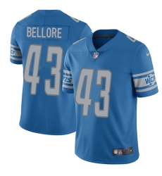 Youth Nike Detroit Lions #43 Nick Bellore Blue Team Color Vapor Untouchable Limited Player NFL Jersey