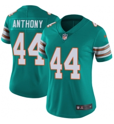 Women's Nike Miami Dolphins #44 Stephone Anthony Aqua Green Alternate Vapor Untouchable Limited Player NFL Jersey