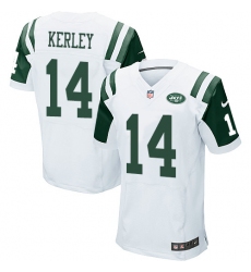 Men's Nike New York Jets #14 Jeremy Kerley Elite White NFL Jersey